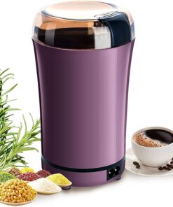 Electric stainless steel nut and grain grinder, portable coffee bean, flavoring, and spice powder grinder